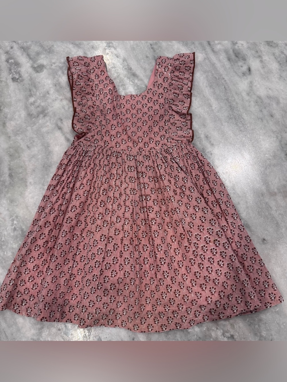 Pink Chicken Mauve Pink Floral Ruffle Dress